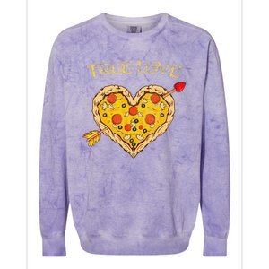 Valentine's Day True Love Valentine Pizza Heart Colorblast Crewneck Sweatshirt