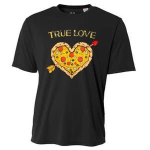 Valentine's Day True Love Valentine Pizza Heart Cooling Performance Crew T-Shirt