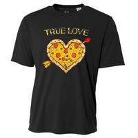 Valentine's Day True Love Valentine Pizza Heart Cooling Performance Crew T-Shirt