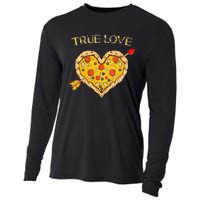 Valentine's Day True Love Valentine Pizza Heart Cooling Performance Long Sleeve Crew