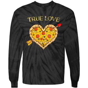 Valentine's Day True Love Valentine Pizza Heart Tie-Dye Long Sleeve Shirt