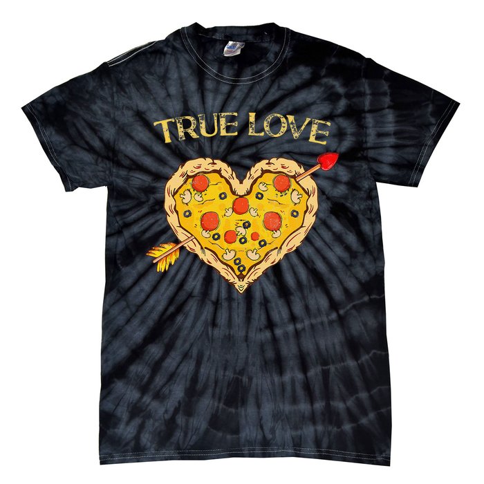 Valentine's Day True Love Valentine Pizza Heart Tie-Dye T-Shirt