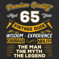 Vintage Dude The Man Myth Legend 65 Yrs 65th Birthday Shirt Beanie