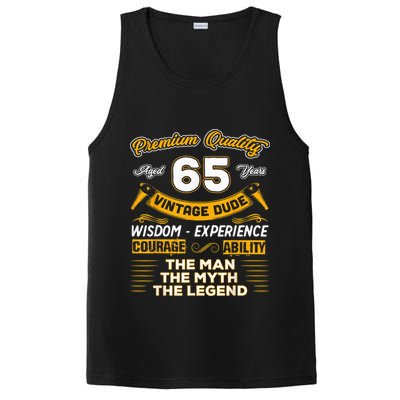 Vintage Dude The Man Myth Legend 65 Yrs 65th Birthday Shirt PosiCharge Competitor Tank