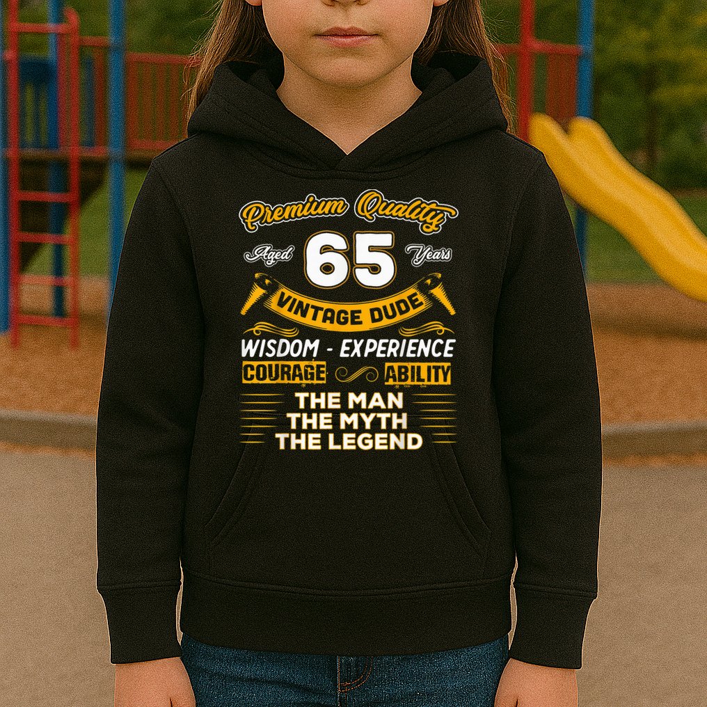 Vintage Dude The Man Myth Legend 65 Yrs 65th Birthday Shirt Kids Hoodie