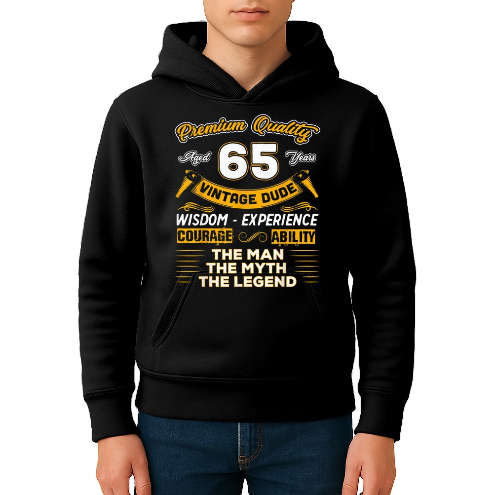 Vintage Dude The Man Myth Legend 65 Yrs 65th Birthday Shirt Kids Hoodie
