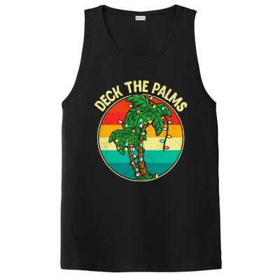 Vintage Deck The Palms Tree Lights Summer Christmas In July Gift PosiCharge Competitor Tank