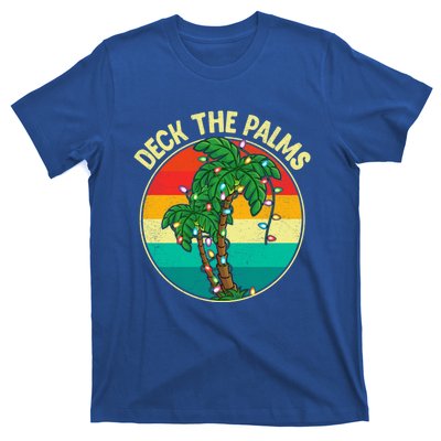 Vintage Deck The Palms Tree Lights Summer Christmas In July Gift T-Shirt