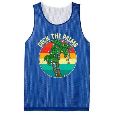 Vintage Deck The Palms Tree Lights Summer Christmas In July Gift Mesh Reversible Basketball Jersey Tank