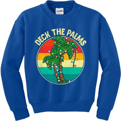 Vintage Deck The Palms Tree Lights Summer Christmas In July Gift Kids Sweatshirt