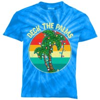 Vintage Deck The Palms Tree Lights Summer Christmas In July Gift Kids Tie-Dye T-Shirt