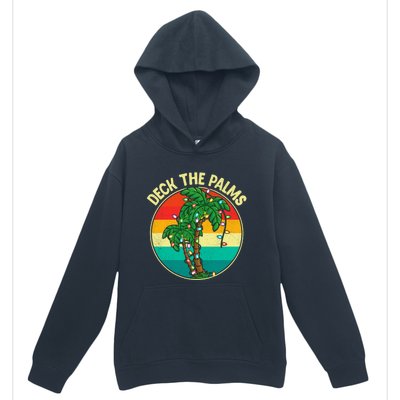 Vintage Deck The Palms Tree Lights Summer Christmas In July Gift Urban Pullover Hoodie