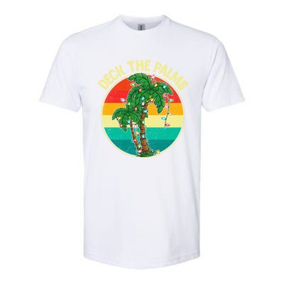 Vintage Deck The Palms Tree Lights Summer Christmas In July Gift Softstyle CVC T-Shirt