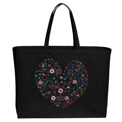 Valentines Day Tee Magic Floral Heart Cute Vcute Giftday Love Couple Cool Gift Cotton Canvas Jumbo Tote