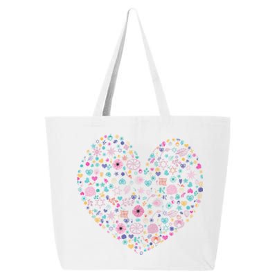 Valentines Day Tee Magic Floral Heart Cute Vcute Giftday Love Couple Cool Gift 25L Jumbo Tote