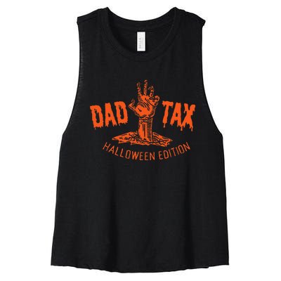 Vintage Dad Tax Halloweenedition Spooky Dad Papa Women's Racerback Cropped Tank