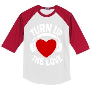 Valentines Day Turn Up The Love Matching Gift Kids Colorblock Raglan Jersey