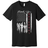 Veterans Day Thank You Veterans Proud Patriotic Usa Flag Premium T-Shirt