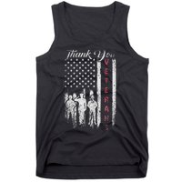 Veterans Day Thank You Veterans Proud Patriotic Usa Flag Tank Top