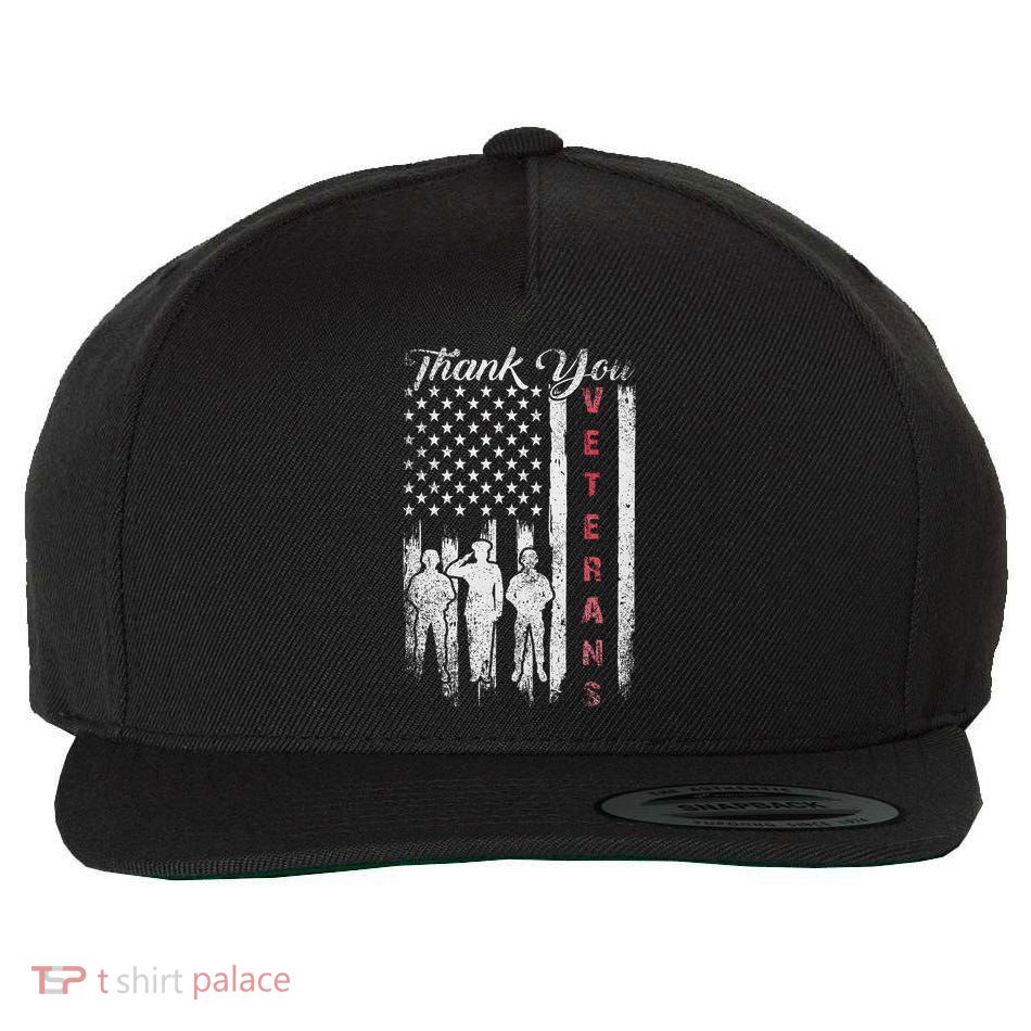Veterans Day Thank You Veterans Proud Patriotic Usa Flag Wool Snapback Cap