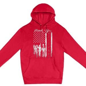 Veterans Day Thank You Veterans Proud Patriotic Usa Flag Premium Pullover Hoodie