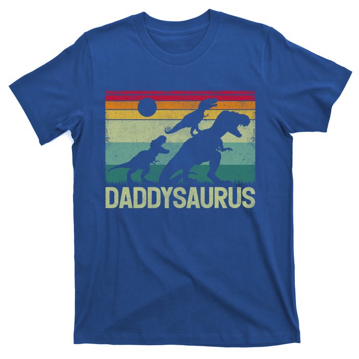 Vintage Daddysaurus Trex Dinosaur Daddy FatherS Day Gift T-Shirt