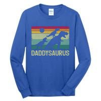 Vintage Daddysaurus Trex Dinosaur Daddy FatherS Day Gift Tall Long Sleeve T-Shirt