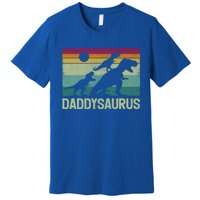 Vintage Daddysaurus Trex Dinosaur Daddy FatherS Day Gift Premium T-Shirt