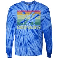 Vintage Daddysaurus Trex Dinosaur Daddy FatherS Day Gift Tie-Dye Long Sleeve Shirt