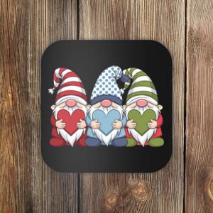 ValentineS Day Three Gnomes Holding Heart For Wo Girl Coaster