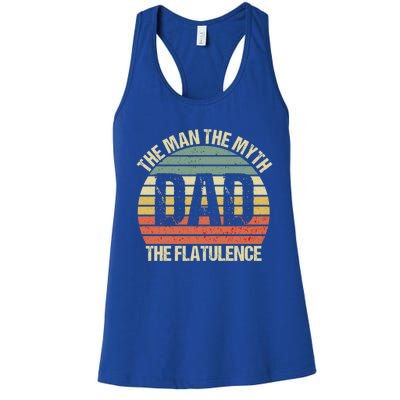 Vintage Dad The The Myth The Bad The Flatulence Gift Women's Racerback Tank