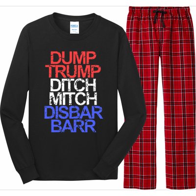 Vintage Dump Trump Ditch Mitch Disbar Barr Anti Trump Long Sleeve Pajama Set