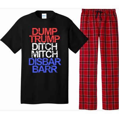 Vintage Dump Trump Ditch Mitch Disbar Barr Anti Trump Pajama Set