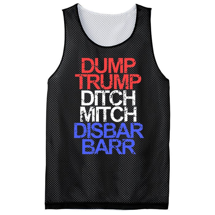 Vintage Dump Trump Ditch Mitch Disbar Barr Anti Trump Mesh Reversible Basketball Jersey Tank