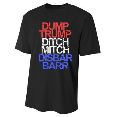 Vintage Dump Trump Ditch Mitch Disbar Barr Anti Trump Performance Sprint T-Shirt