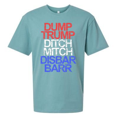 Vintage Dump Trump Ditch Mitch Disbar Barr Anti Trump Sueded Cloud Jersey T-Shirt