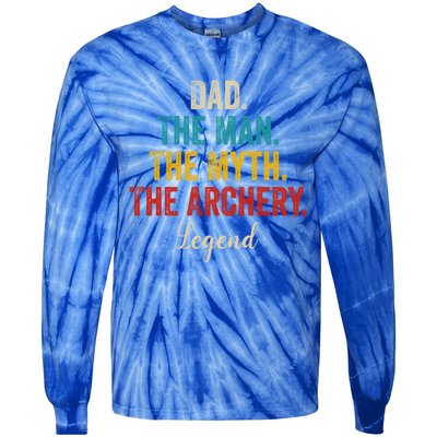 Vintage Dad The The Myth The Archery Legend Father Day Gift Tie-Dye Long Sleeve Shirt