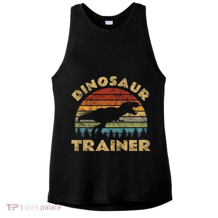 Vintage Dinosaur Trainer Halloween Costume Retro Sunset Dino Cool Gift Ladies PosiCharge Tri-Blend Wicking Tank