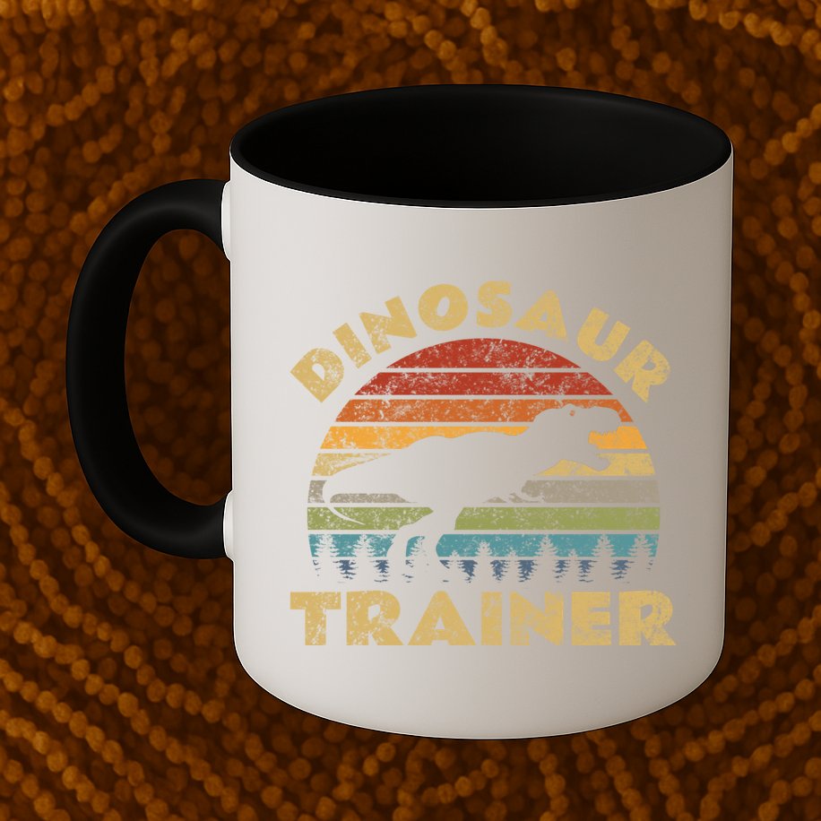 Vintage Dinosaur Trainer Halloween Costume Retro Sunset Dino Cool Gift Mug
