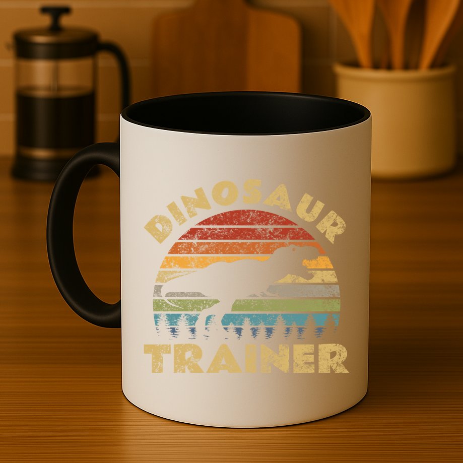 Vintage Dinosaur Trainer Halloween Costume Retro Sunset Dino Cool Gift Mug