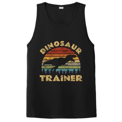 Vintage Dinosaur Trainer Halloween Costume Retro Sunset Dino Cool Gift PosiCharge Competitor Tank