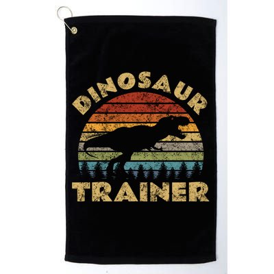 Vintage Dinosaur Trainer Halloween Costume Retro Sunset Dino Cool Gift Platinum Collection Golf Towel