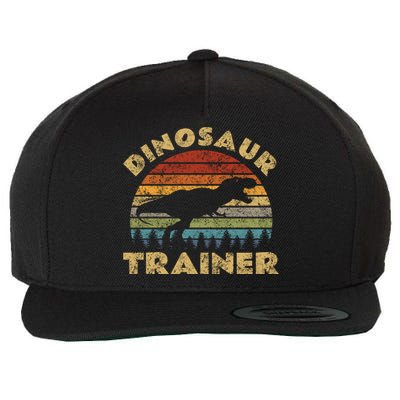 Vintage Dinosaur Trainer Halloween Costume Retro Sunset Dino Cool Gift Wool Snapback Cap