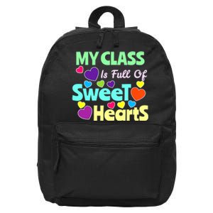 Valentines Day Teacher I Love My Sweet Students 16 in Basic Backpack