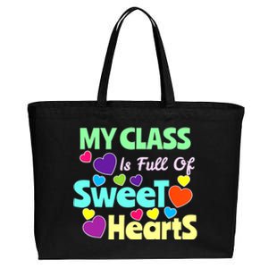 Valentines Day Teacher I Love My Sweet Students Cotton Canvas Jumbo Tote