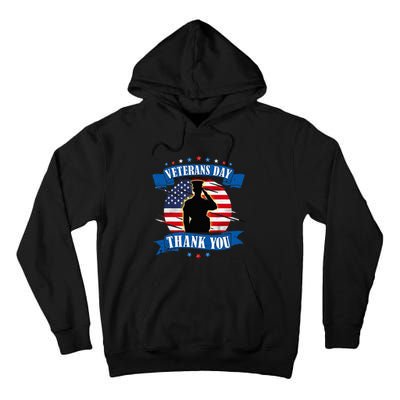 Veterans Day Thank you gifts American Flag Veteran Tall Hoodie