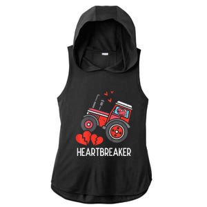 Valentines Day Tractor Heartbreaker Truck Ladies PosiCharge Tri-Blend Wicking Draft Hoodie Tank