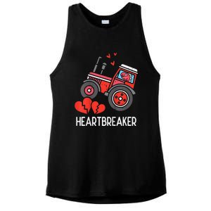 Valentines Day Tractor Heartbreaker Truck Ladies PosiCharge Tri-Blend Wicking Tank