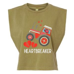 Valentines Day Tractor Heartbreaker Truck Garment-Dyed Women's Muscle Tee