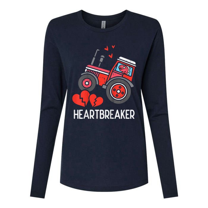 Valentines Day Tractor Heartbreaker Truck Womens Cotton Relaxed Long Sleeve T-Shirt